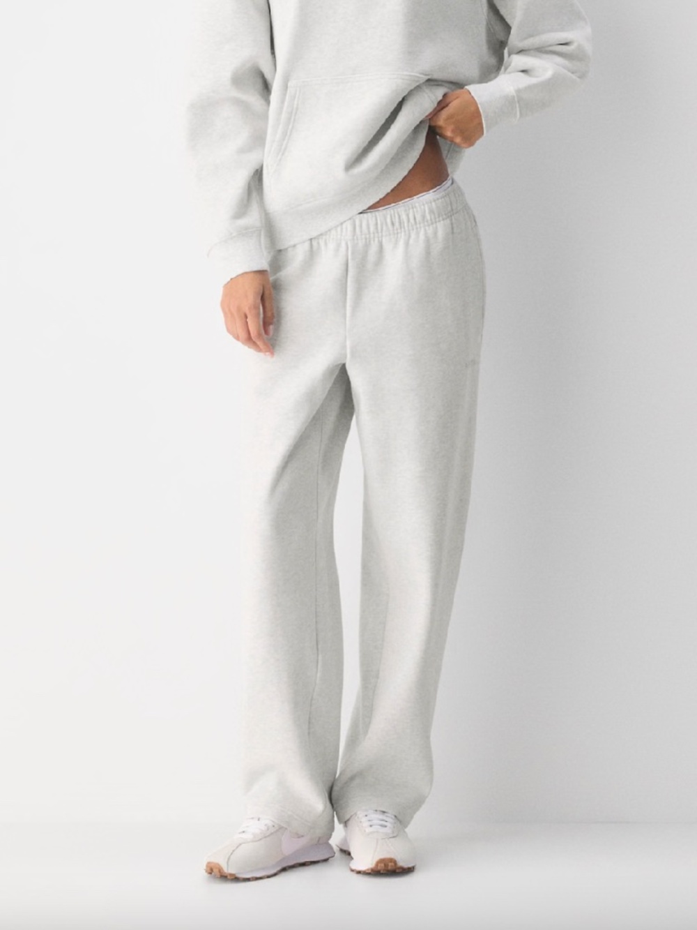 Cozy Sweatfleece Mega Straight Sweatpant Heather Cloud White